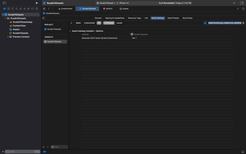 Screenshot of Xcode shwoing build settings